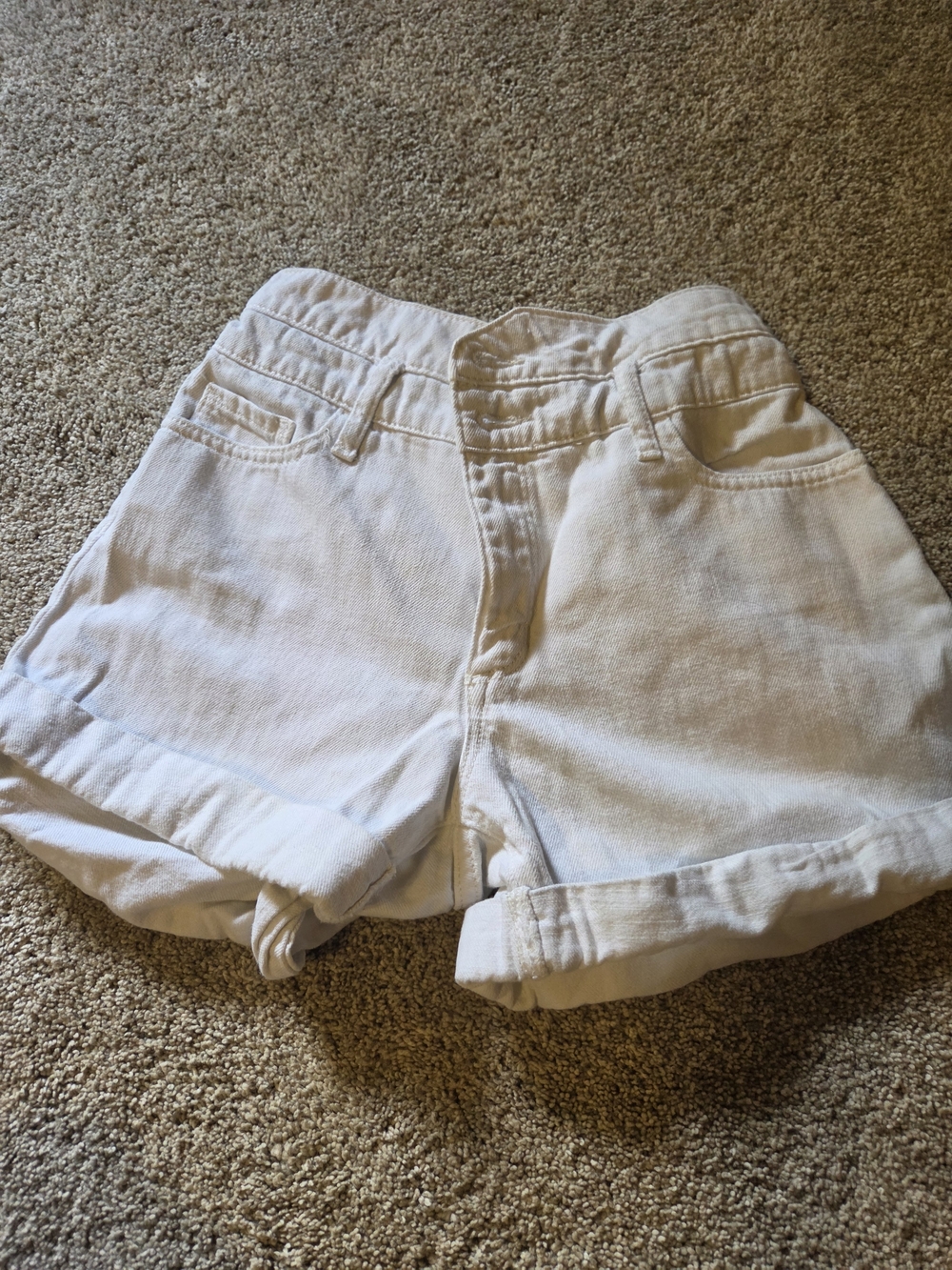 Banana Republic White Rolled-Hem Jean Shorts High Waisted